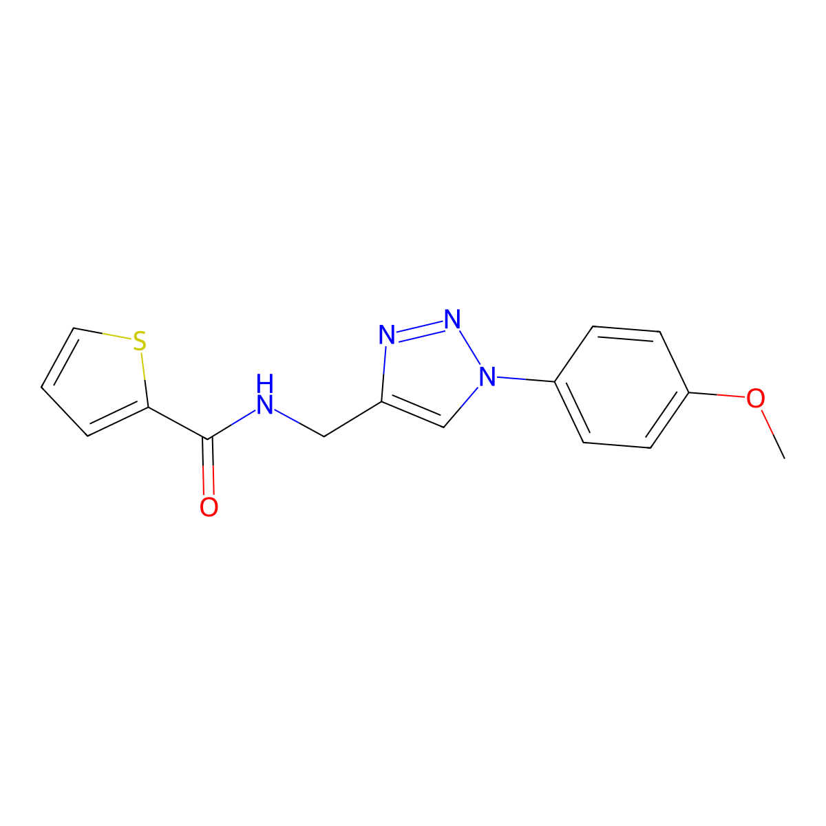 N-[[1-(4-Methoxyphenyl)triazol-4-yl]methyl]thiophene-2-carboxamide molecular structure, CAS 2380040-01-5