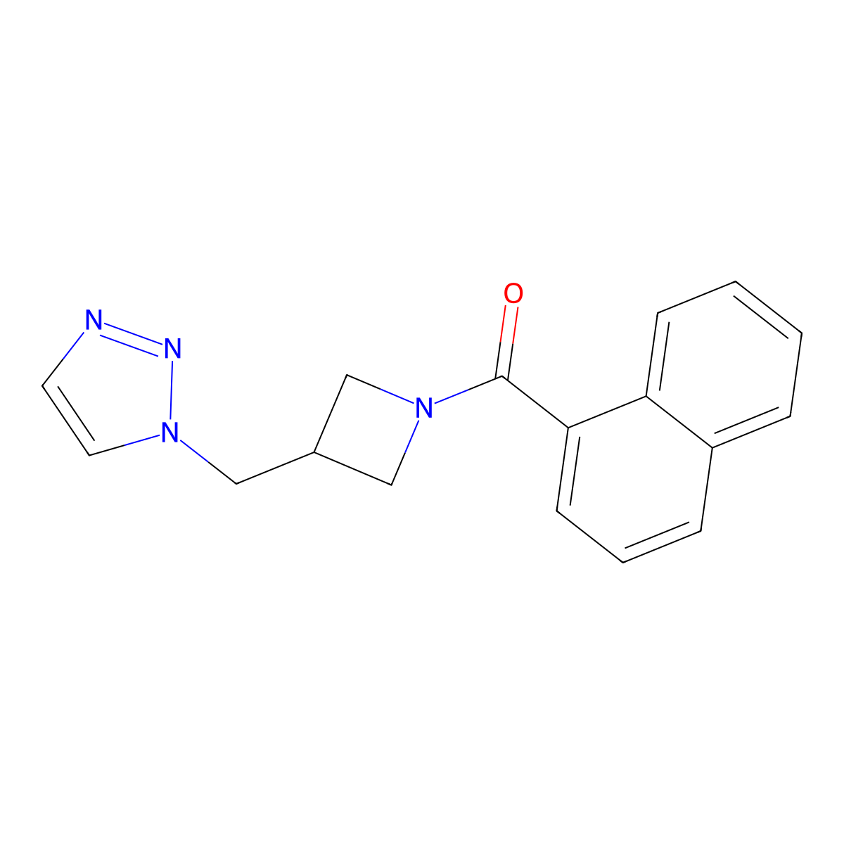 1-{[1-(naphthalene-1-carbonyl)azetidin-3-yl]methyl}-1H-1,2,3-triazole molecular structure, CAS 2380040-02-6