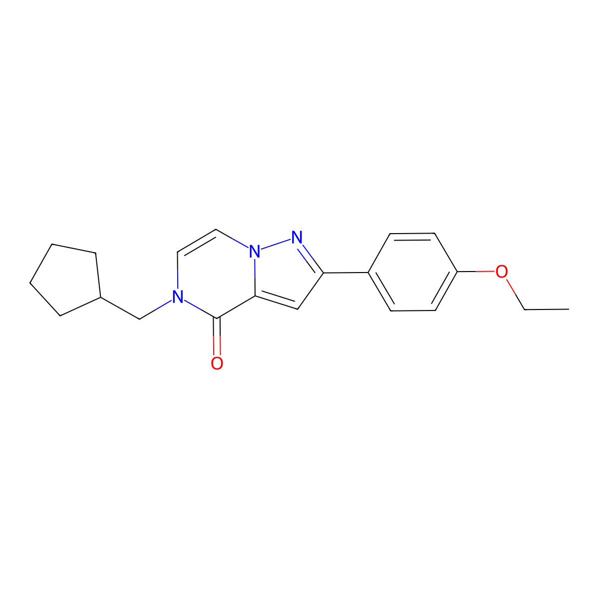 5-(Cyclopentylmethyl)-2-(4-ethoxyphenyl)pyrazolo[1,5-a]pyrazin-4-one molecular structure, CAS 2380040-04-8