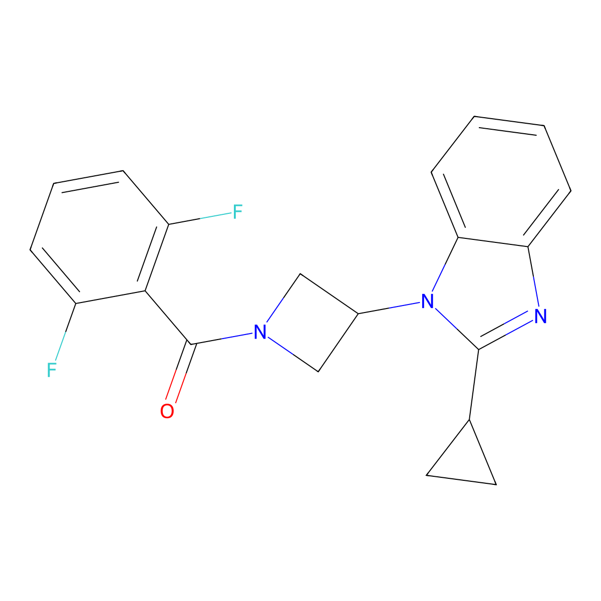 2-cyclopropyl-1-[1-(2,6-difluorobenzoyl)azetidin-3-yl]-1H-1,3-benzodiazole molecular structure, CAS 2380040-07-1