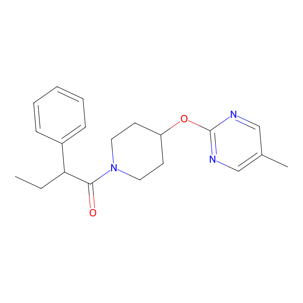1-{4-[(5-Methylpyrimidin-2-yl)oxy]piperidin-1-yl}-2-phenylbutan-1-one molecular structure, CAS 2380040-08-2