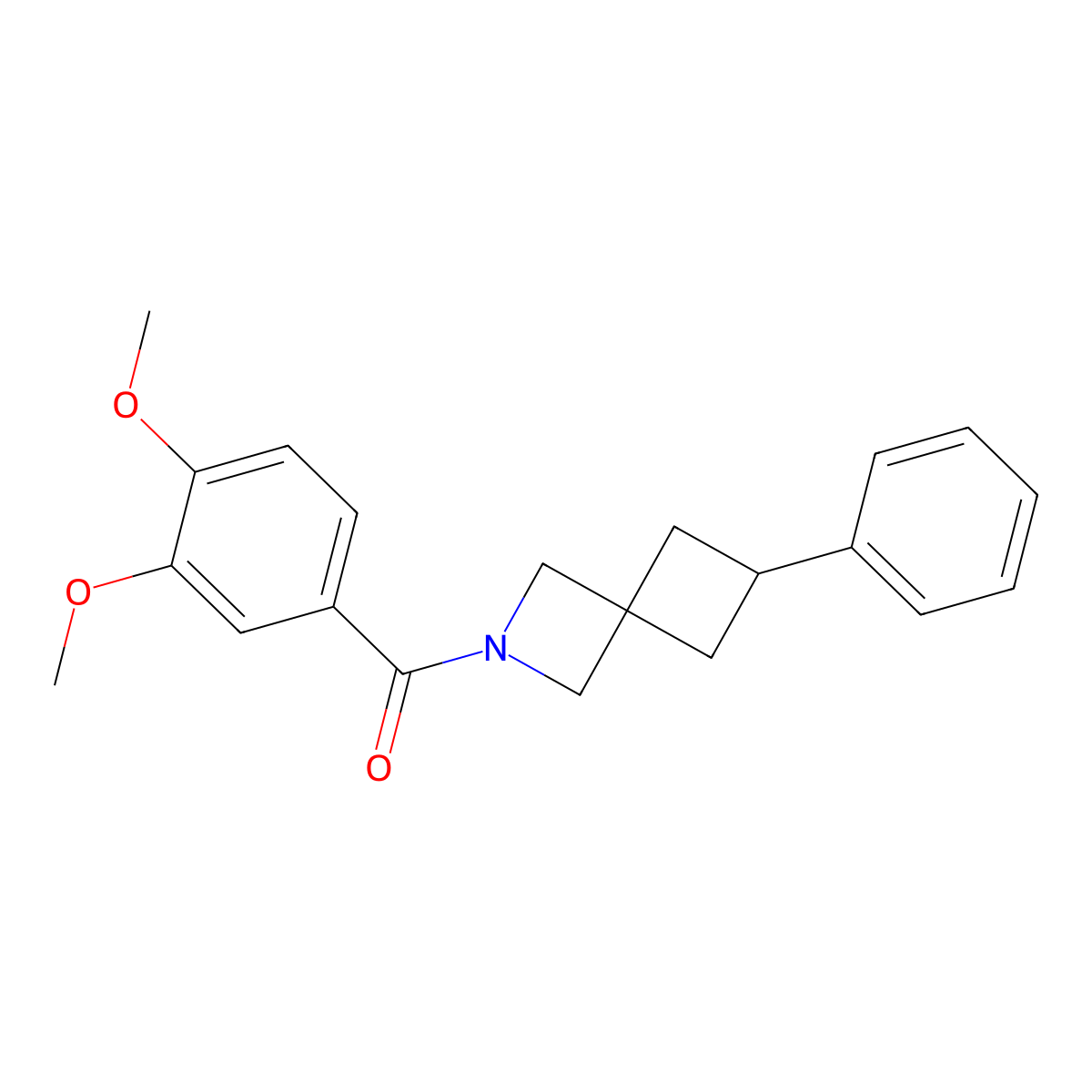 2-(3,4-Dimethoxybenzoyl)-6-phenyl-2-azaspiro[3.3]heptane molecular structure, CAS 2380040-10-6