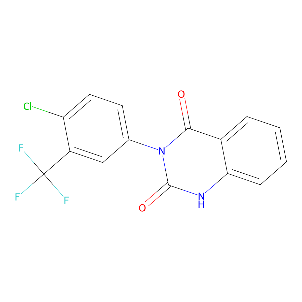3-[4-Chloro-3-(trifluoromethyl)phenyl]-1H-quinazoline-2,4-dione molecular structure, CAS 2380040-14-0