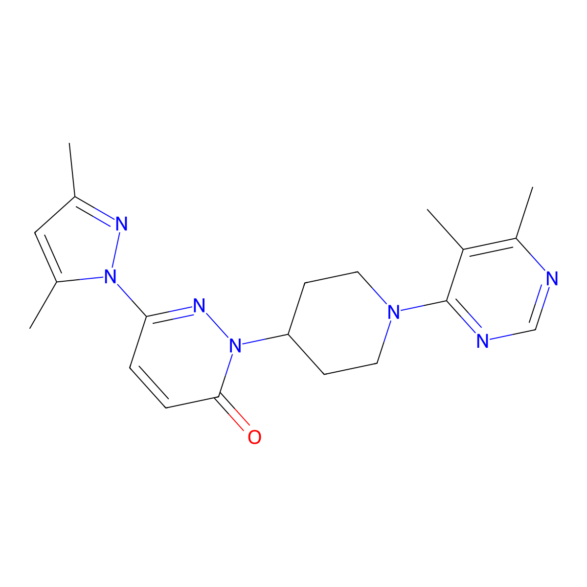 6-(3,5-dimethyl-1H-pyrazol-1-yl)-2-[1-(5,6-dimethylpyrimidin-4-yl)piperidin-4-yl]-2,3-dihydropyridazin-3-one molecular structure, CAS 2380040-20-8