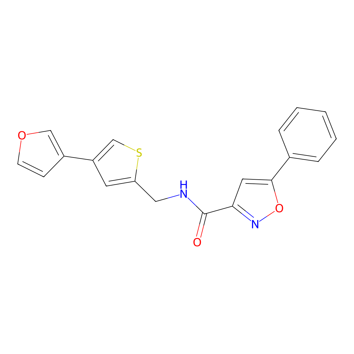 N-{[4-(furan-3-yl)thiophen-2-yl]methyl}-5-phenyl-1,2-oxazole-3-carboxamide molecular structure, CAS 2380040-23-1