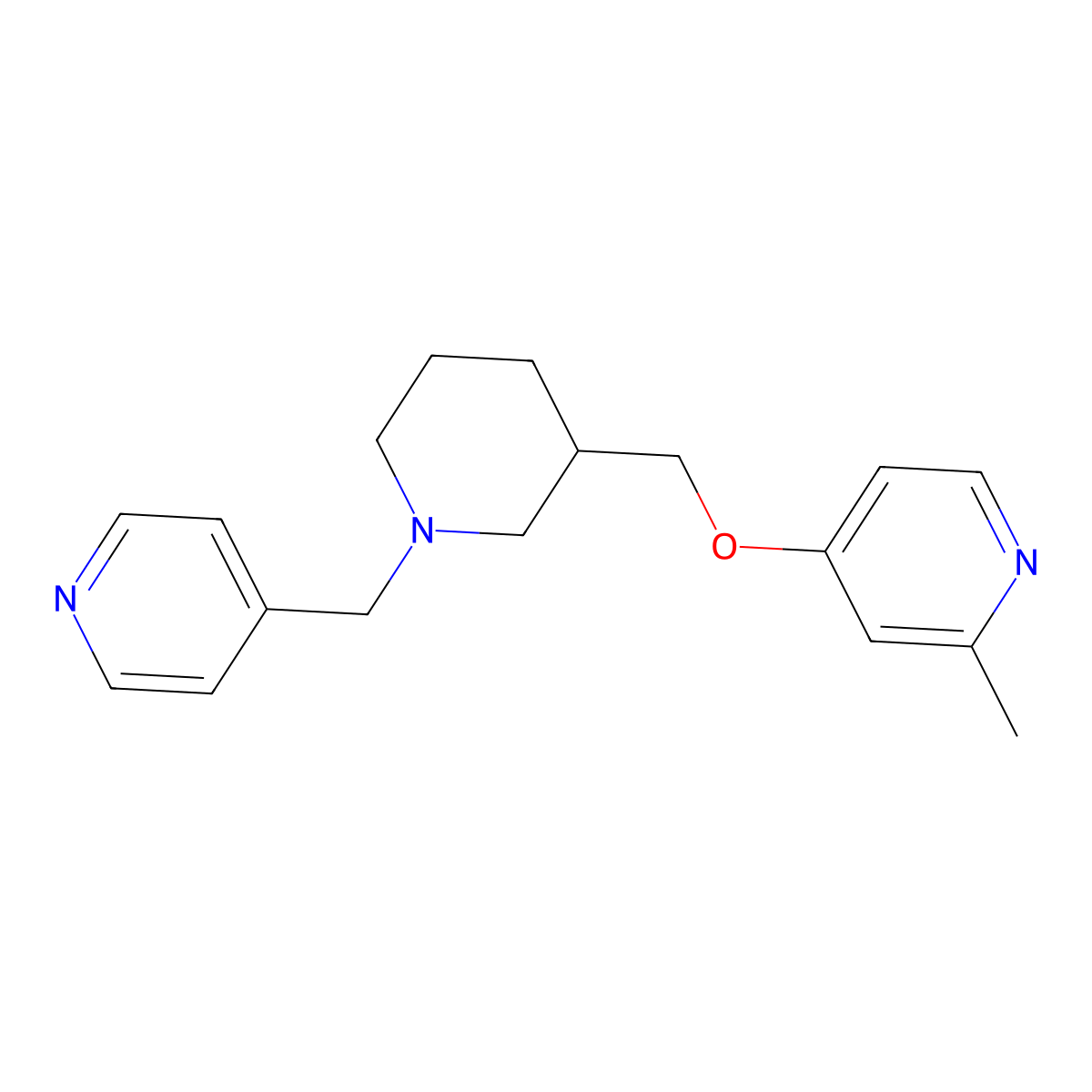 2-Methyl-4-({1-[(pyridin-4-yl)methyl]piperidin-3-yl}methoxy)pyridine molecular structure, CAS 2380040-25-3