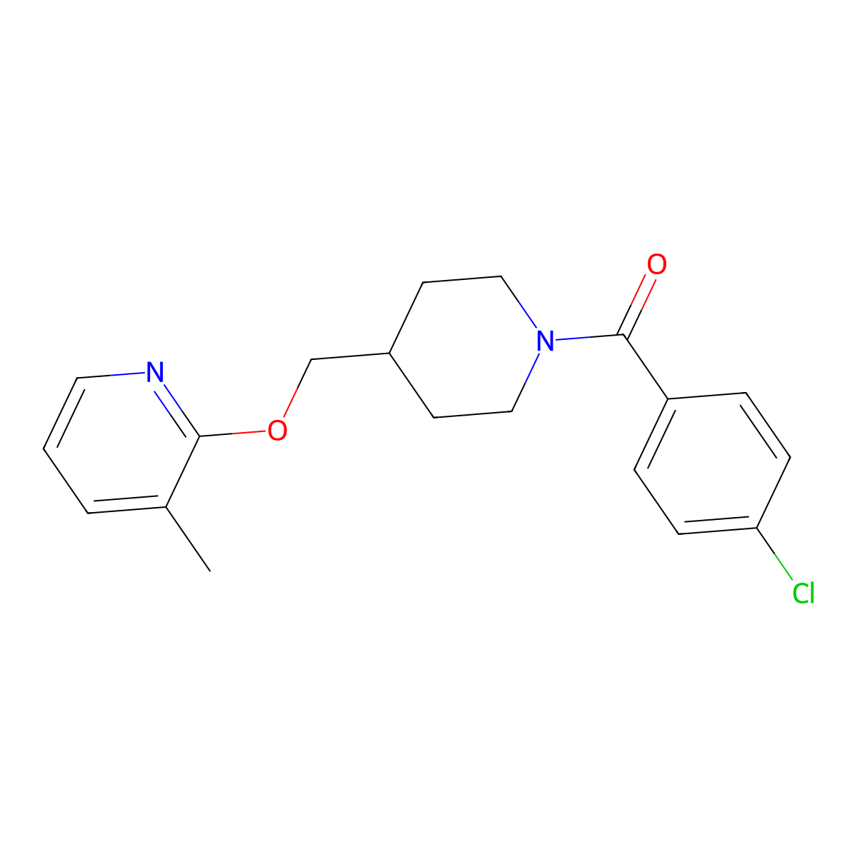 2-{[1-(4-Chlorobenzoyl)piperidin-4-yl]methoxy}-3-methylpyridine molecular structure, CAS 2380040-26-4
