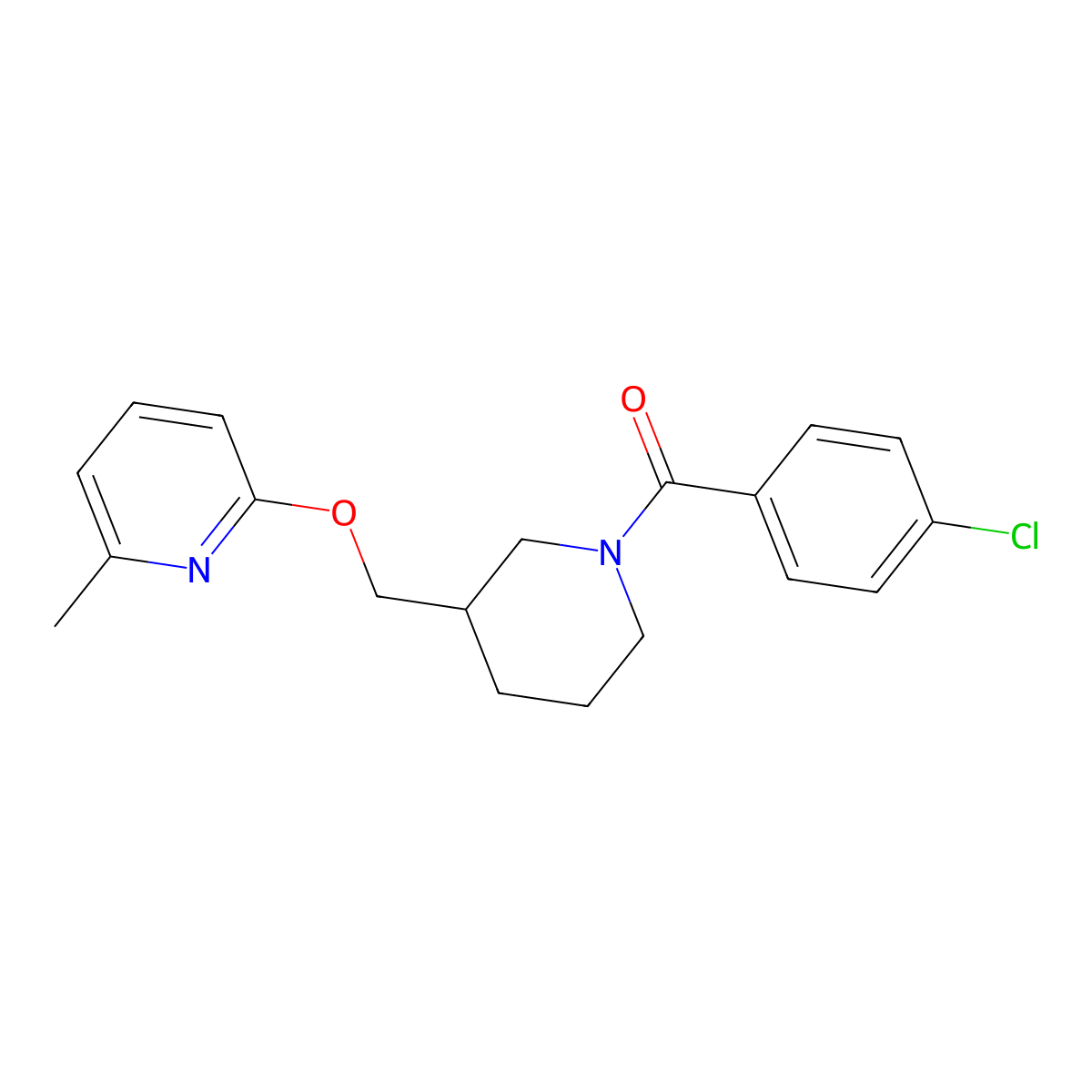 2-{[1-(4-Chlorobenzoyl)piperidin-3-yl]methoxy}-6-methylpyridine molecular structure, CAS 2380040-32-2