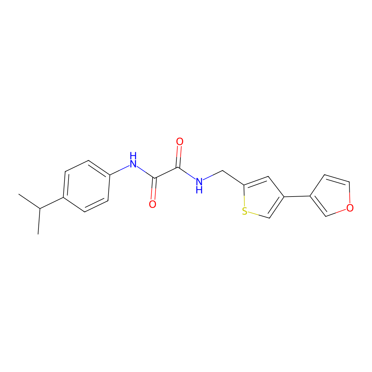 N-{[4-(furan-3-yl)thiophen-2-yl]methyl}-N'-[4-(propan-2-yl)phenyl]ethanediamide molecular structure, CAS 2380040-37-7