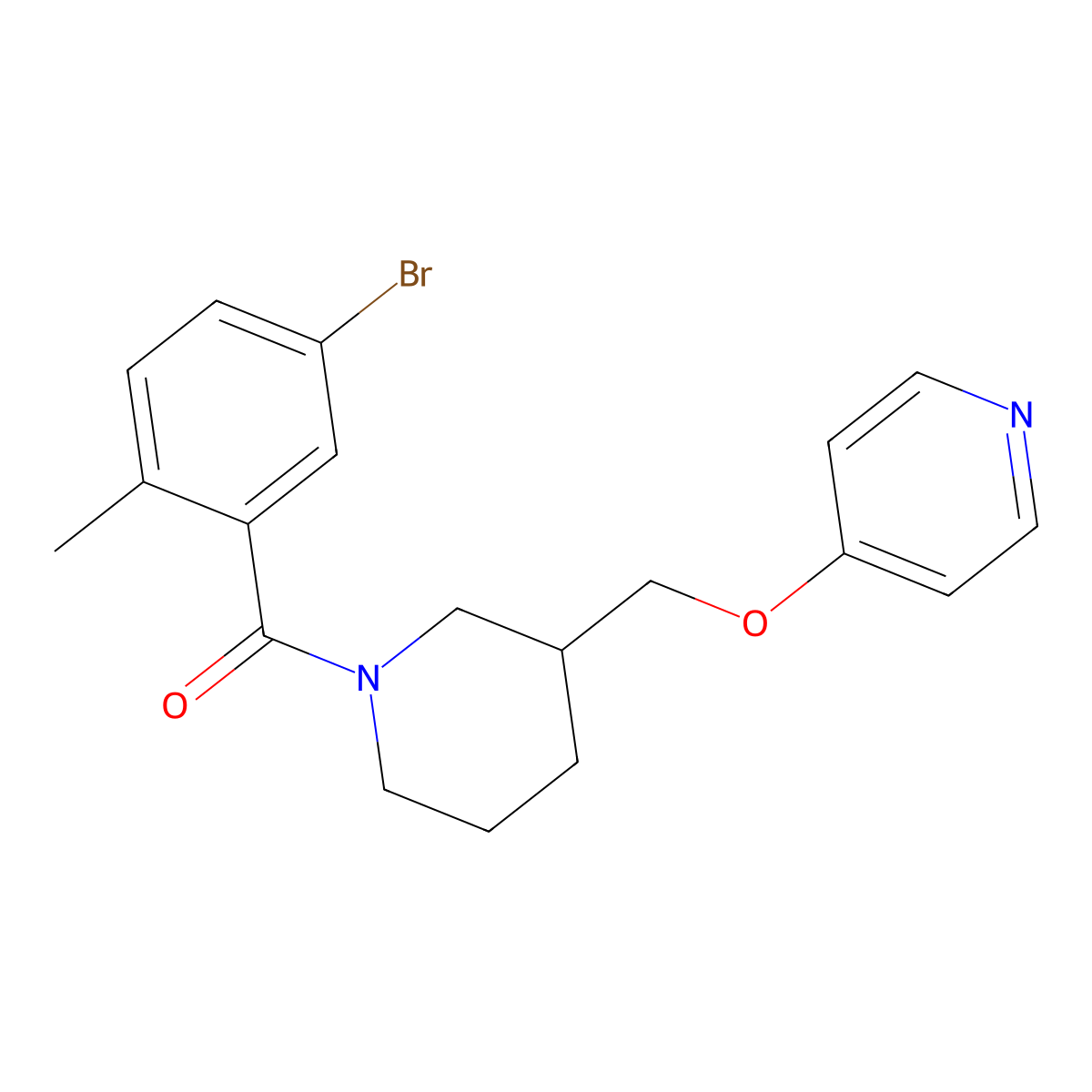 4-{[1-(5-Bromo-2-methylbenzoyl)piperidin-3-yl]methoxy}pyridine molecular structure, CAS 2380040-41-3