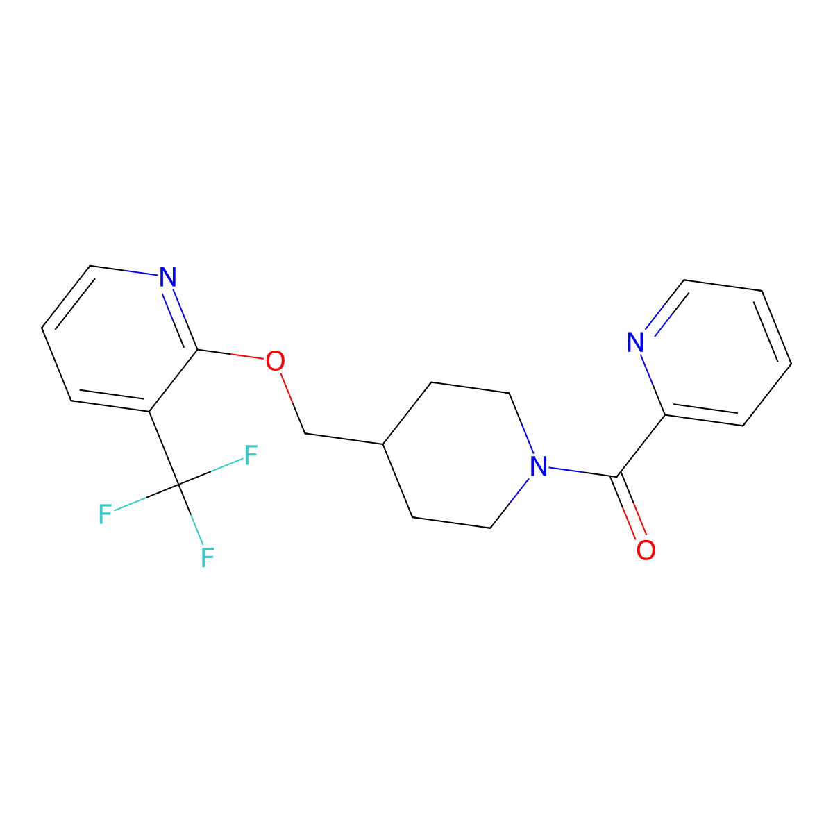 2-{[1-(Pyridine-2-carbonyl)piperidin-4-yl]methoxy}-3-(trifluoromethyl)pyridine molecular structure, CAS 2380040-46-8