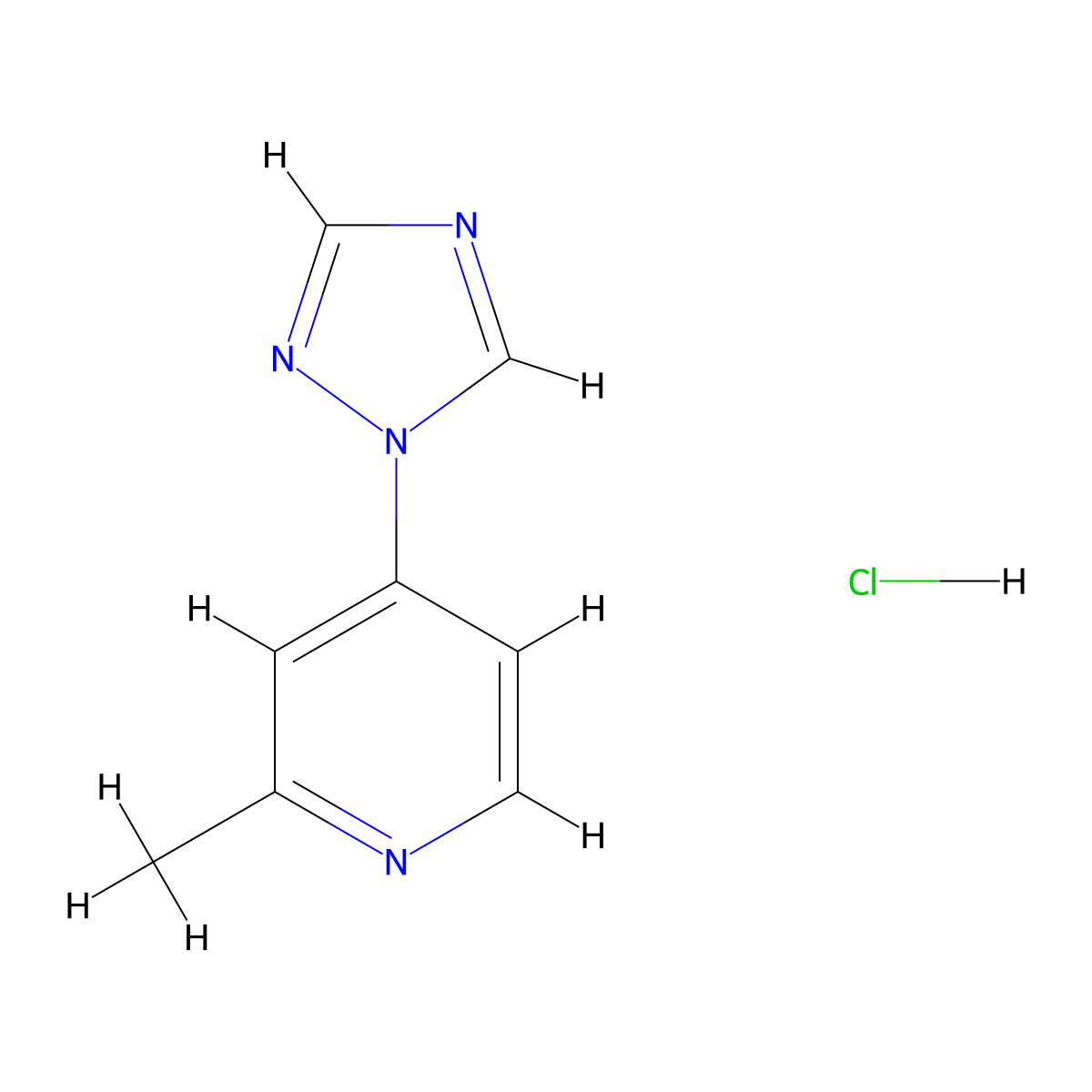 2-methyl-4-(1H-1,2,4-triazol-1-yl)pyridine hydrochloride molecular structure, CAS 2380040-68-4