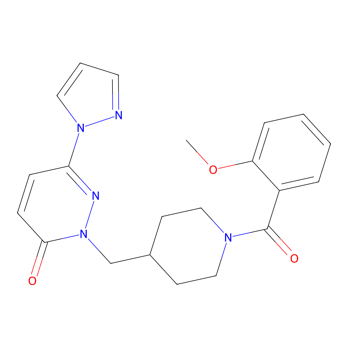 2-{[1-(2-methoxybenzoyl)piperidin-4-yl]methyl}-6-(1H-pyrazol-1-yl)-2,3-dihydropyridazin-3-one molecular structure, CAS 2380040-92-4