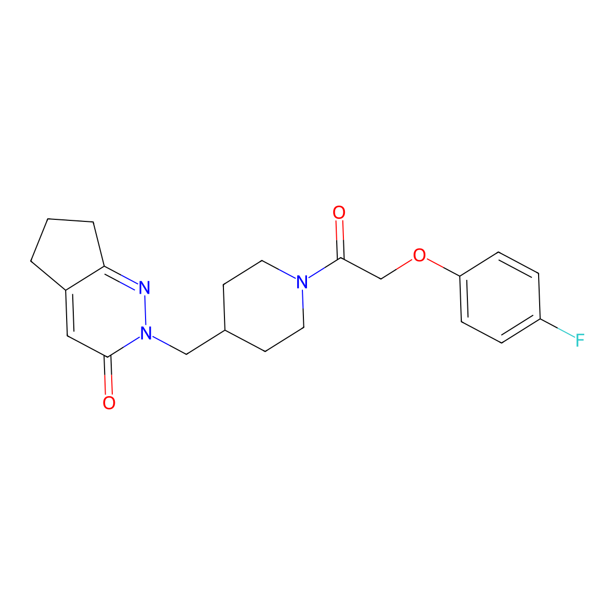 2-({1-[2-(4-fluorophenoxy)acetyl]piperidin-4-yl}methyl)-2H,3H,5H,6H,7H-cyclopenta[c]pyridazin-3-one molecular structure, CAS 2380041-15-4