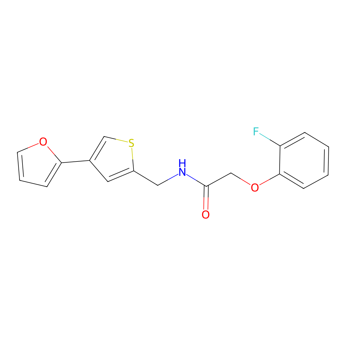 2-(2-fluorophenoxy)-N-{[4-(furan-2-yl)thiophen-2-yl]methyl}acetamide molecular structure, CAS 2380041-19-8