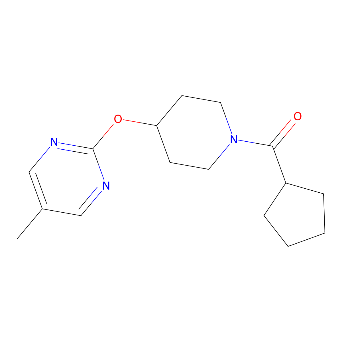 2-[(1-Cyclopentanecarbonylpiperidin-4-yl)oxy]-5-methylpyrimidine molecular structure, CAS 2380041-29-0