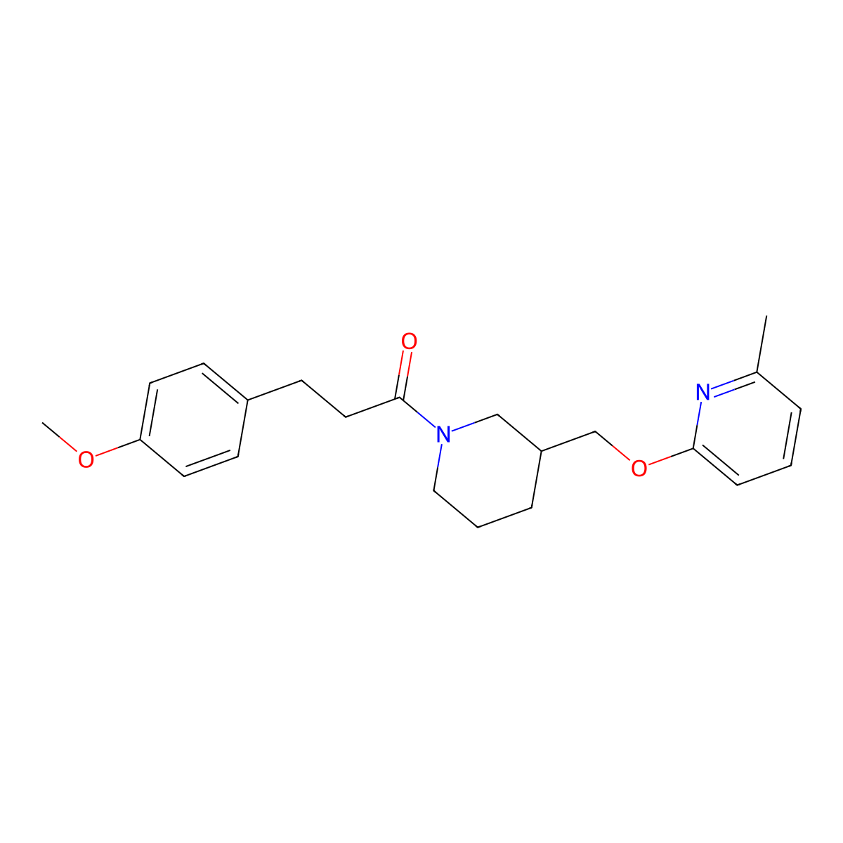 3-(4-Methoxyphenyl)-1-(3-{[(6-methylpyridin-2-yl)oxy]methyl}piperidin-1-yl)propan-1-one molecular structure, CAS 2380041-30-3