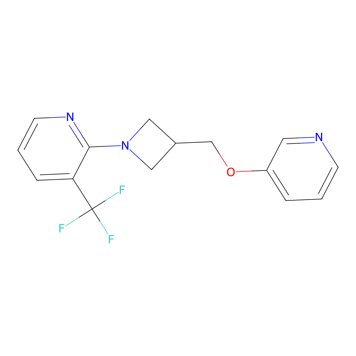 2-{3-[(Pyridin-3-yloxy)methyl]azetidin-1-yl}-3-(trifluoromethyl)pyridine molecular structure, CAS 2380041-39-2