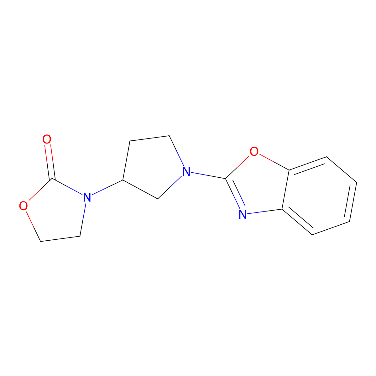 3-[1-(1,3-Benzoxazol-2-yl)pyrrolidin-3-yl]-1,3-oxazolidin-2-one molecular structure, CAS 2380041-44-9