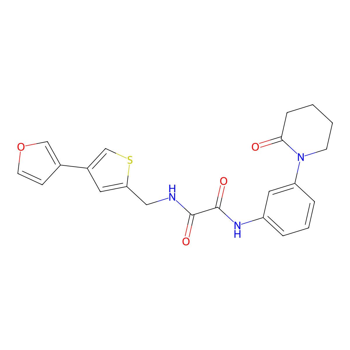 N-{[4-(furan-3-yl)thiophen-2-yl]methyl}-N'-[3-(2-oxopiperidin-1-yl)phenyl]ethanediamide molecular structure, CAS 2380041-47-2