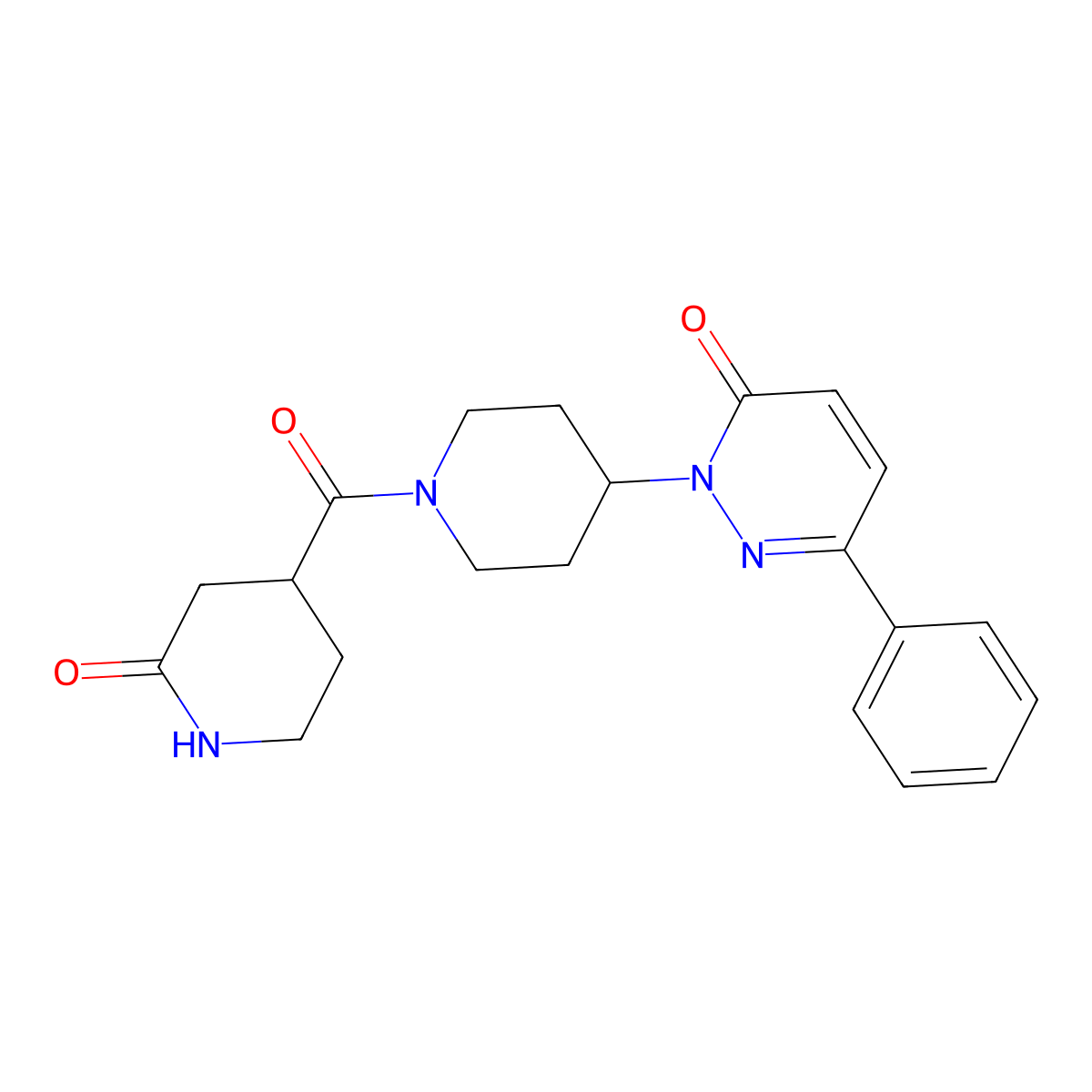2-[1-(2-Oxopiperidine-4-carbonyl)piperidin-4-yl]-6-phenyl-2,3-dihydropyridazin-3-one molecular structure, CAS 2380041-53-0