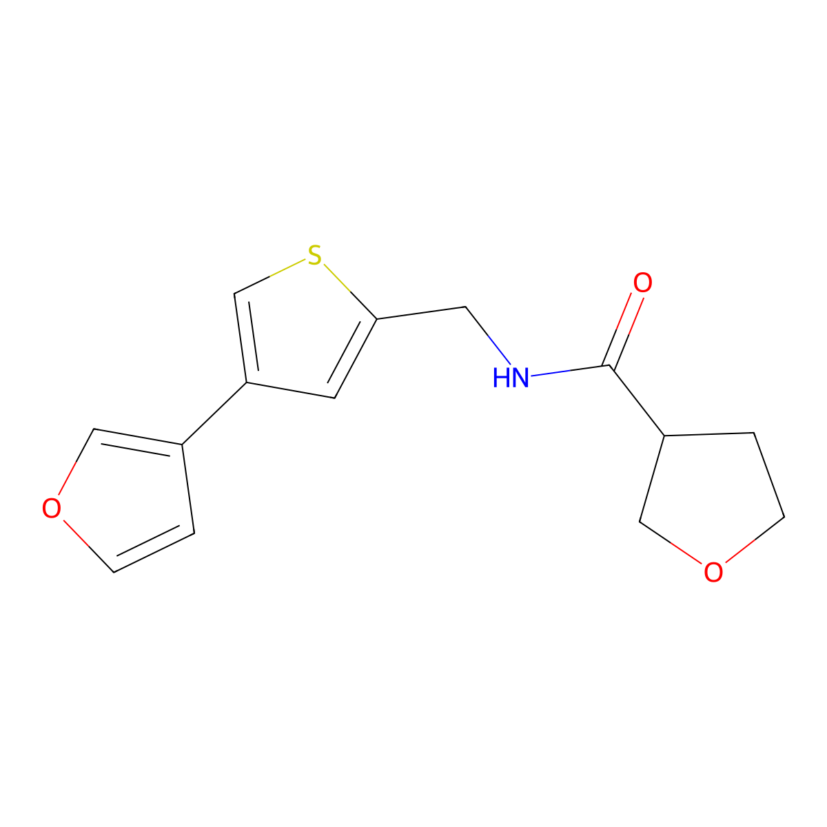 N-{[4-(furan-3-yl)thiophen-2-yl]methyl}oxolane-3-carboxamide molecular structure, CAS 2380041-62-1