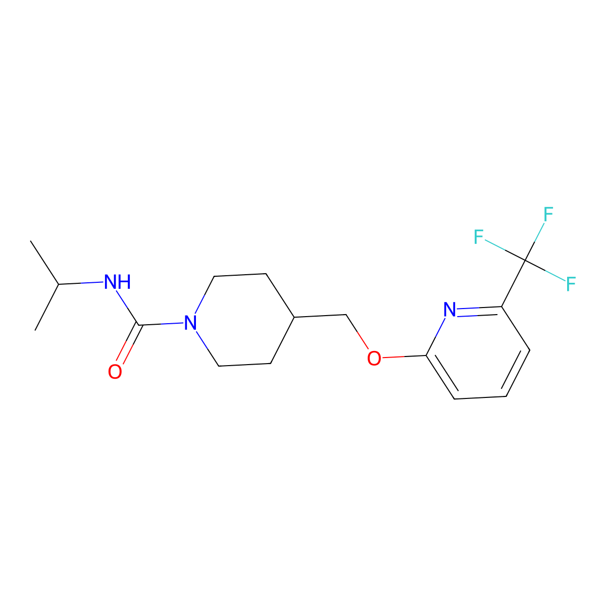N-(propan-2-yl)-4-({[6-(trifluoromethyl)pyridin-2-yl]oxy}methyl)piperidine-1-carboxamide molecular structure, CAS 2380041-65-4