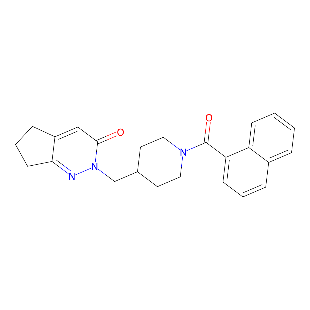 2-{[1-(naphthalene-1-carbonyl)piperidin-4-yl]methyl}-2H,3H,5H,6H,7H-cyclopenta[c]pyridazin-3-one molecular structure, CAS 2380041-68-7