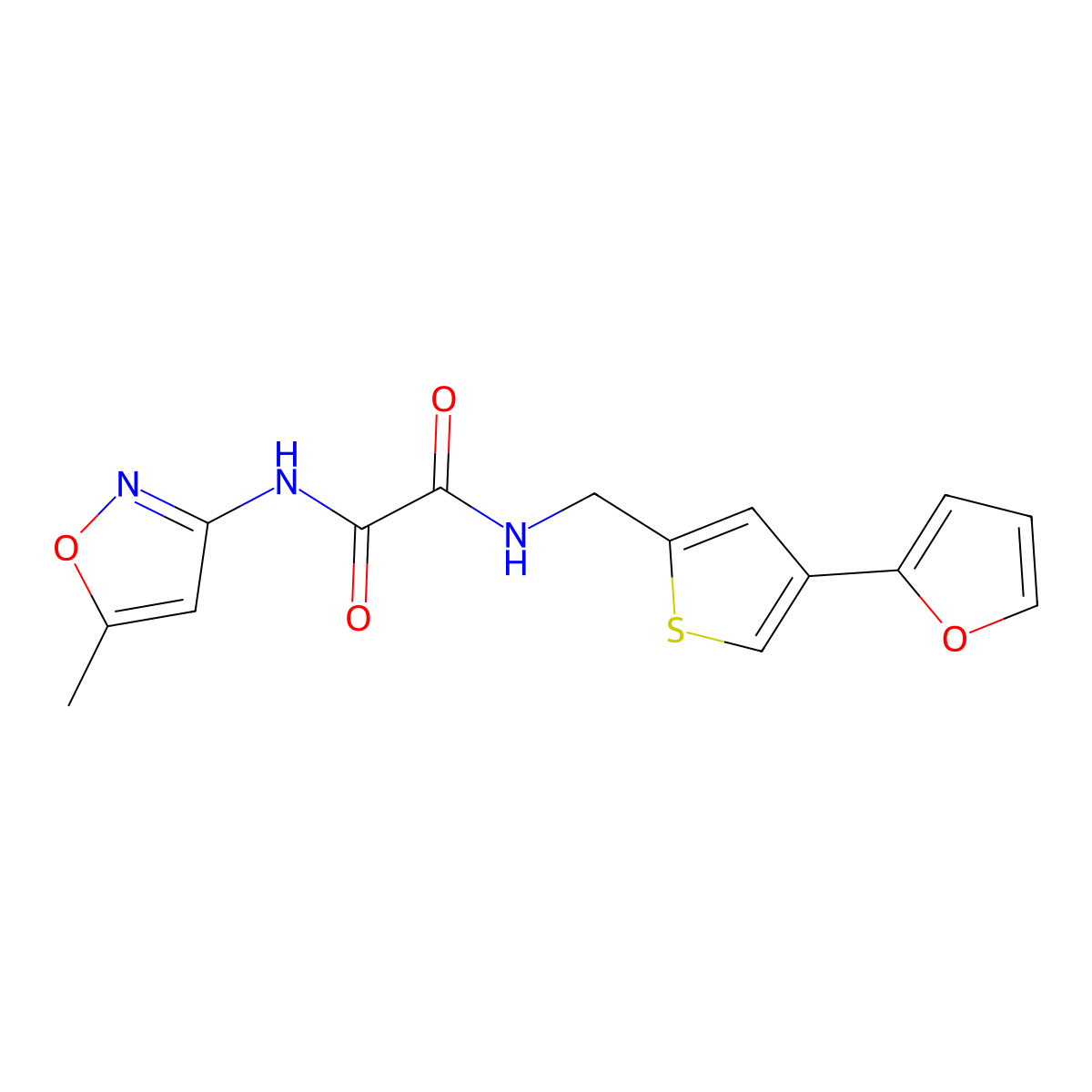 N'-{[4-(furan-2-yl)thiophen-2-yl]methyl}-N-(5-methyl-1,2-oxazol-3-yl)ethanediamide molecular structure, CAS 2380041-77-8