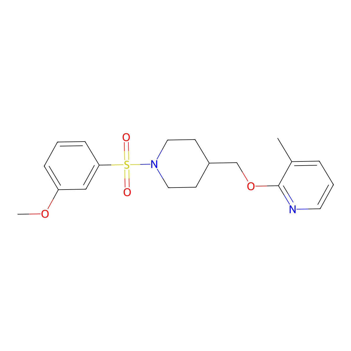 2-{[1-(3-Methoxybenzenesulfonyl)piperidin-4-yl]methoxy}-3-methylpyridine molecular structure, CAS 2380041-84-7