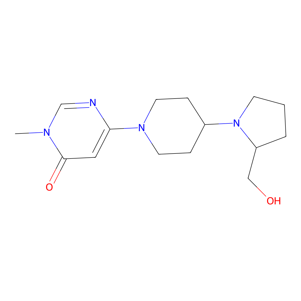 6-{4-[2-(Hydroxymethyl)pyrrolidin-1-yl]piperidin-1-yl}-3-methyl-3,4-dihydropyrimidin-4-one molecular structure, CAS 2380041-95-0