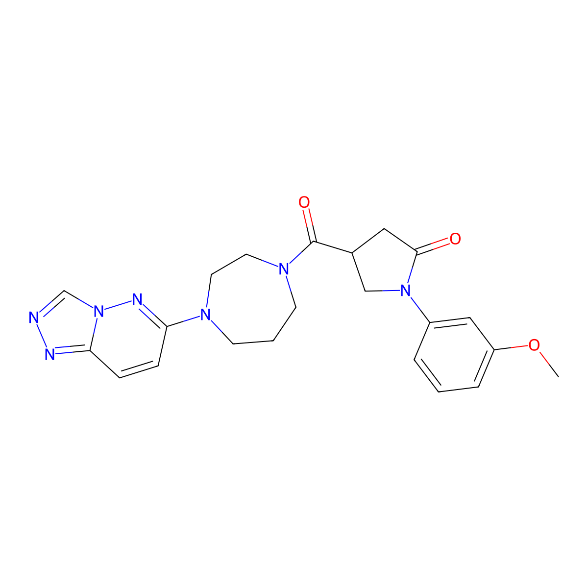 1-(3-Methoxyphenyl)-4-(4-{[1,2,4]triazolo[4,3-b]pyridazin-6-yl}-1,4-diazepane-1-carbonyl)pyrrolidin-2-one molecular structure, CAS 2380041-98-3