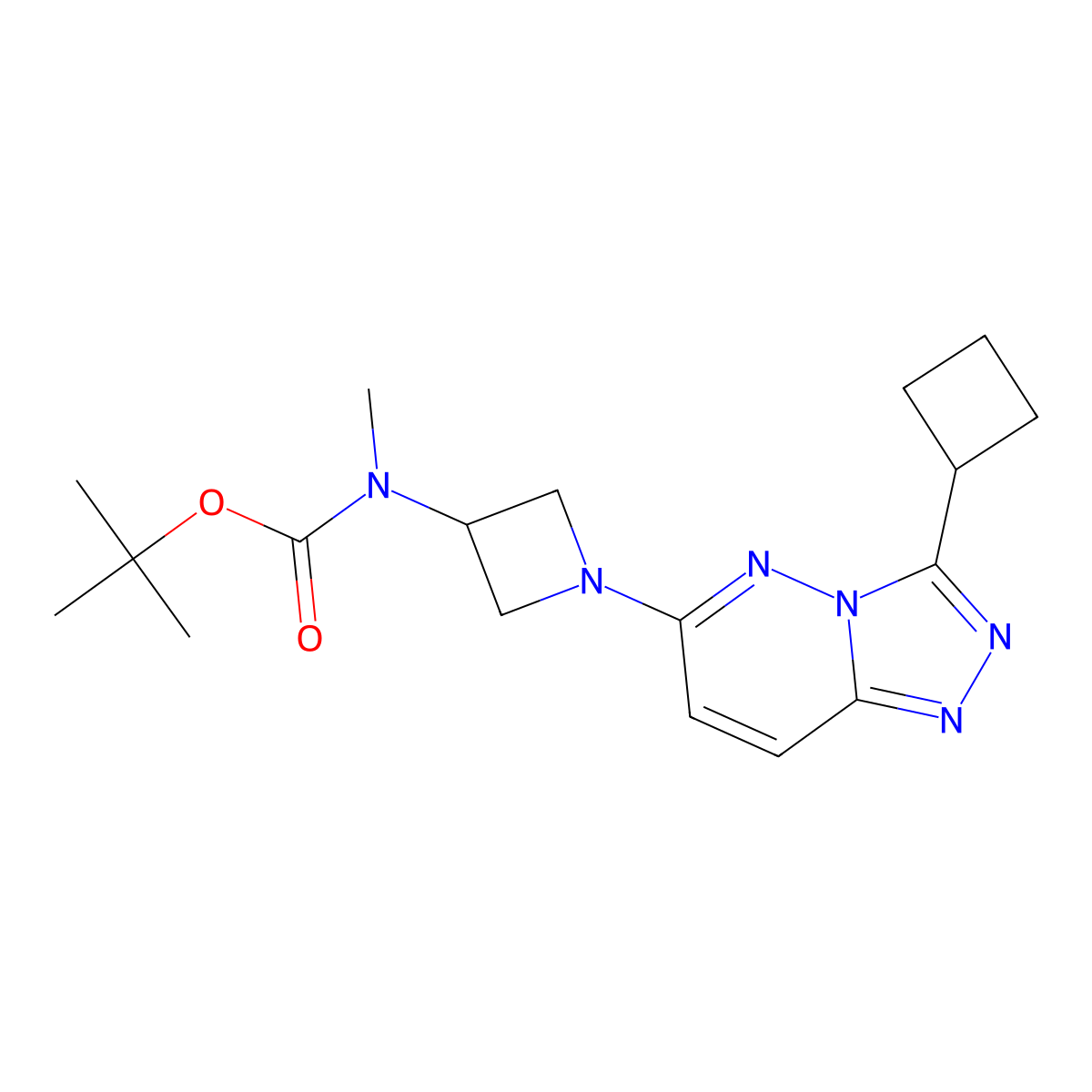 tert-butyl N-(1-{3-cyclobutyl-[1,2,4]triazolo[4,3-b]pyridazin-6-yl}azetidin-3-yl)-N-methylcarbamate molecular structure, CAS 2380042-04-4