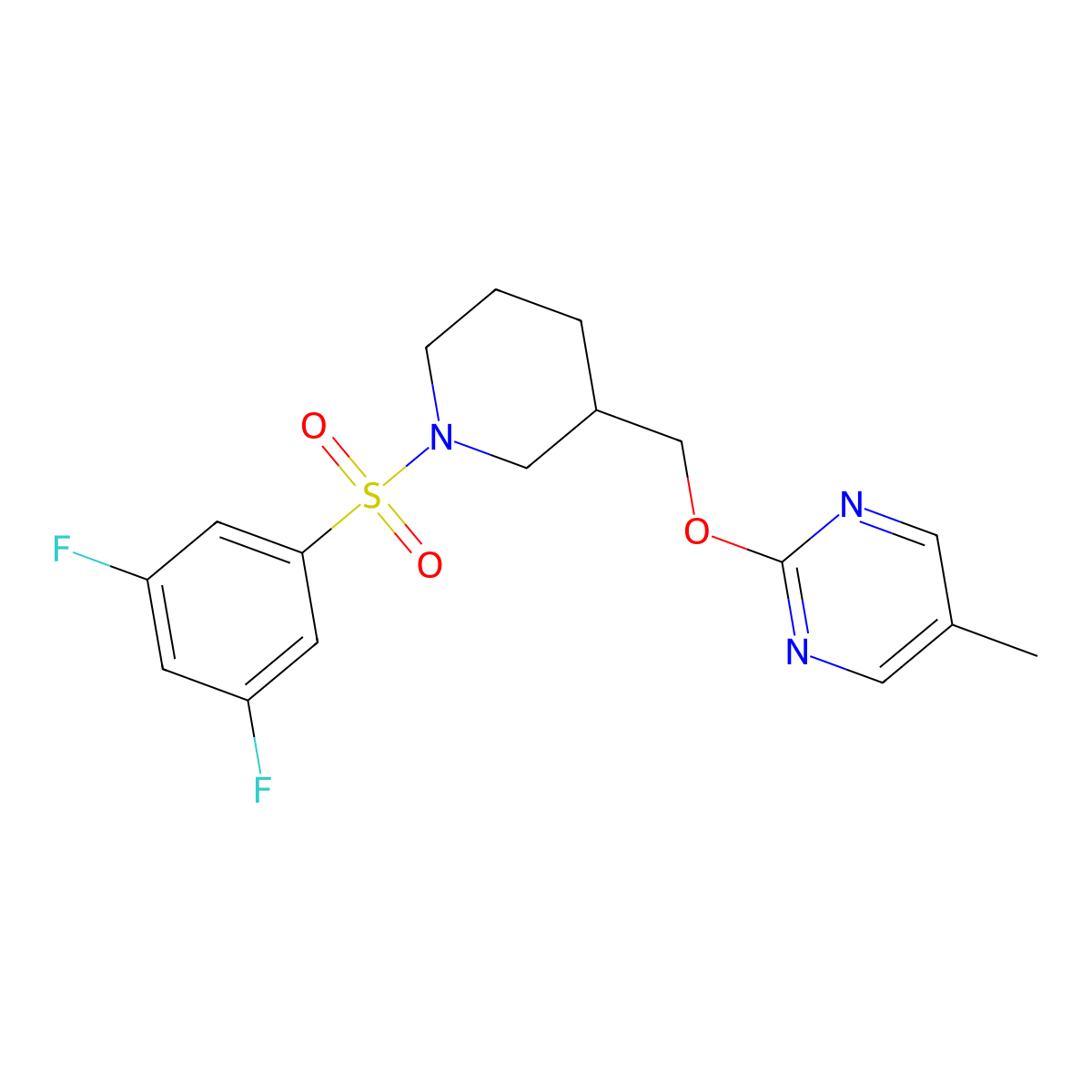 2-{[1-(3,5-Difluorobenzenesulfonyl)piperidin-3-yl]methoxy}-5-methylpyrimidine molecular structure, CAS 2380042-07-7