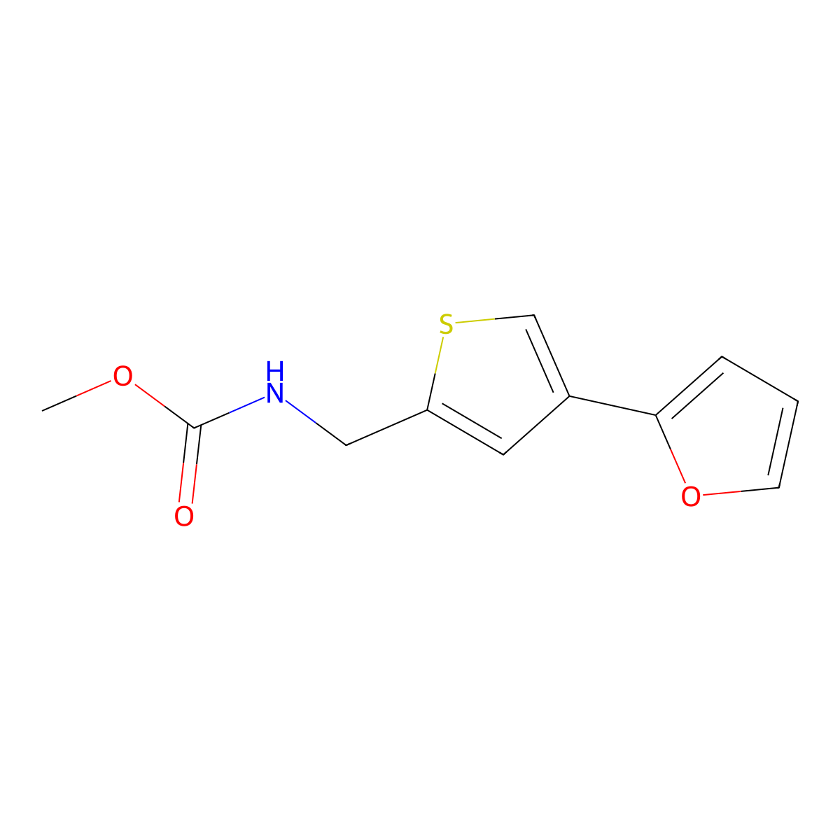 methyl N-{[4-(furan-2-yl)thiophen-2-yl]methyl}carbamate molecular structure, CAS 2380042-11-3