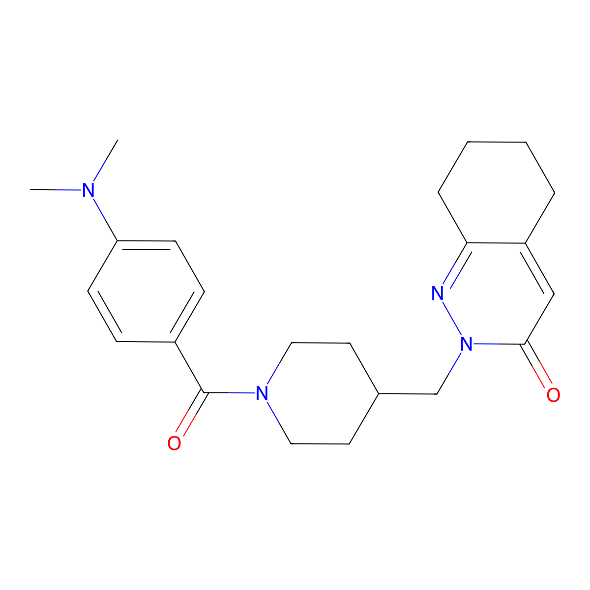 2-({1-[4-(Dimethylamino)benzoyl]piperidin-4-yl}methyl)-2,3,5,6,7,8-hexahydrocinnolin-3-one molecular structure, CAS 2380042-12-4