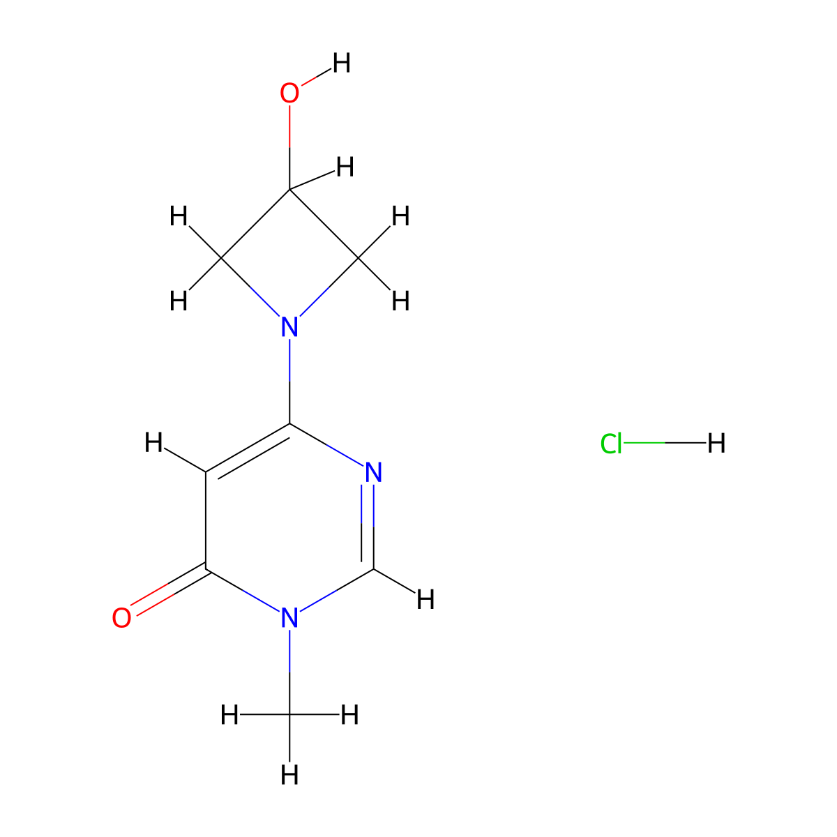 6-(3-Hydroxyazetidin-1-yl)-3-methyl-3,4-dihydropyrimidin-4-one hydrochloride molecular structure, CAS 2380042-21-5