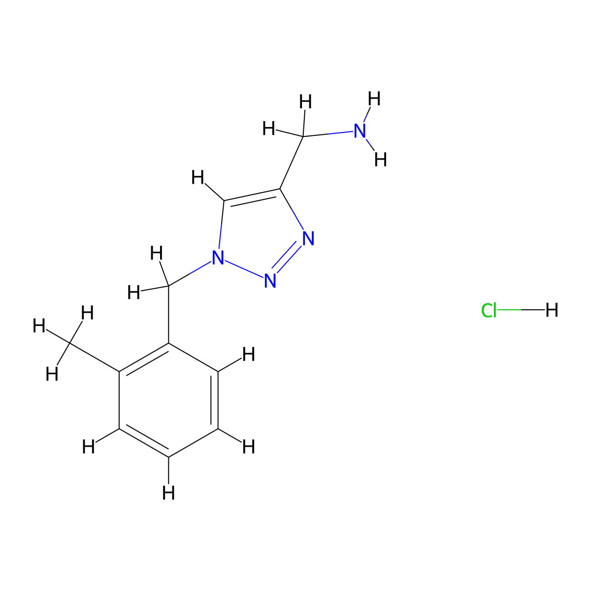 {1-[(2-methylphenyl)methyl]-1H-1,2,3-triazol-4-yl}methanamine hydrochloride molecular structure, CAS 2380042-23-7