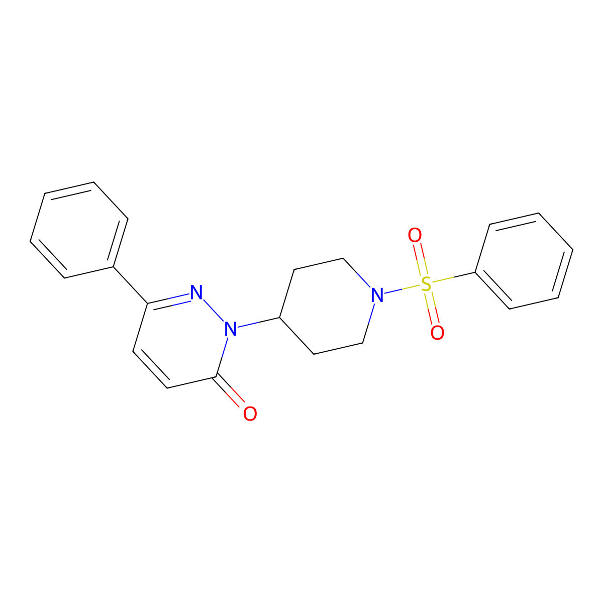 2-[1-(Benzenesulfonyl)piperidin-4-yl]-6-phenyl-2,3-dihydropyridazin-3-one molecular structure, CAS 2380042-28-2