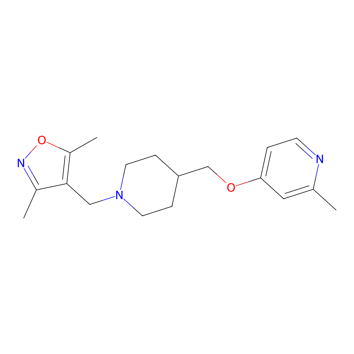 4-({1-[(3,5-Dimethyl-1,2-oxazol-4-yl)methyl]piperidin-4-yl}methoxy)-2-methylpyridine molecular structure, CAS 2380042-31-7