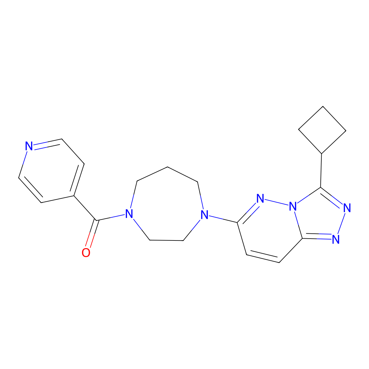 1-{3-Cyclobutyl-[1,2,4]triazolo[4,3-b]pyridazin-6-yl}-4-(pyridine-4-carbonyl)-1,4-diazepane molecular structure, CAS 2380042-45-3