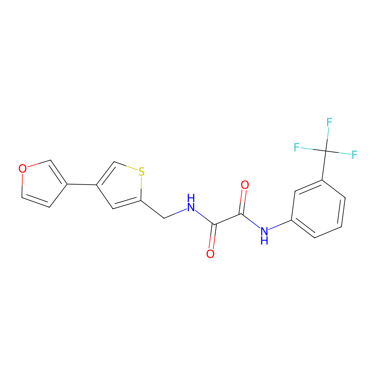 N-{[4-(furan-3-yl)thiophen-2-yl]methyl}-N'-[3-(trifluoromethyl)phenyl]ethanediamide molecular structure, CAS 2380042-59-9