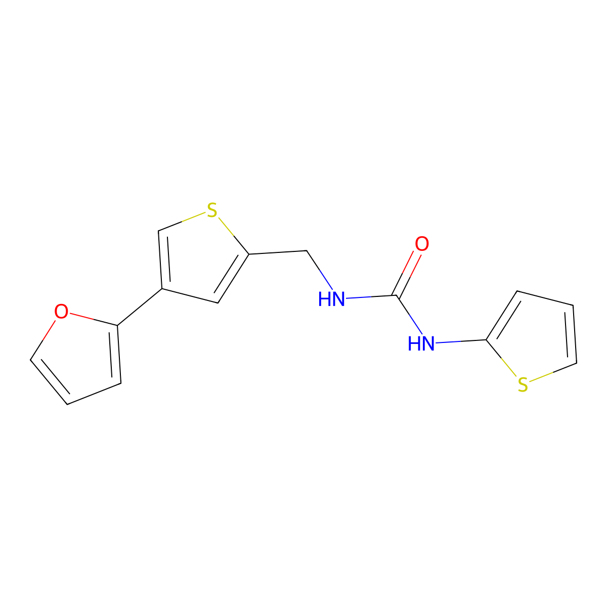 1-{[4-(Furan-2-yl)thiophen-2-yl]methyl}-3-(thiophen-2-yl)urea molecular structure, CAS 2380042-62-4