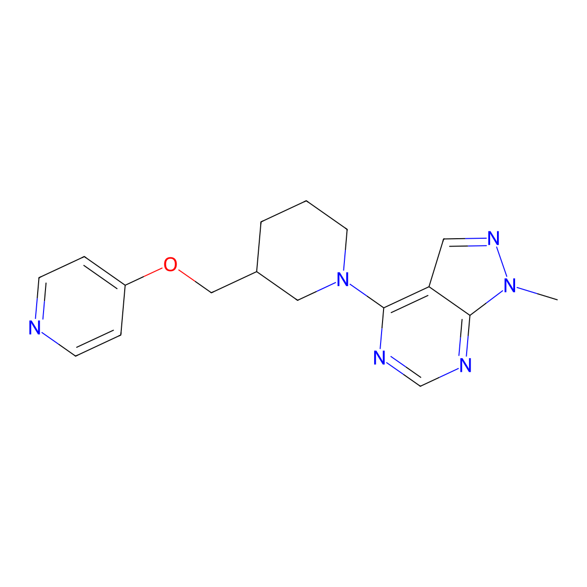 4-[(1-{1-methyl-1H-pyrazolo[3,4-d]pyrimidin-4-yl}piperidin-3-yl)methoxy]pyridine molecular structure, CAS 2380042-82-8