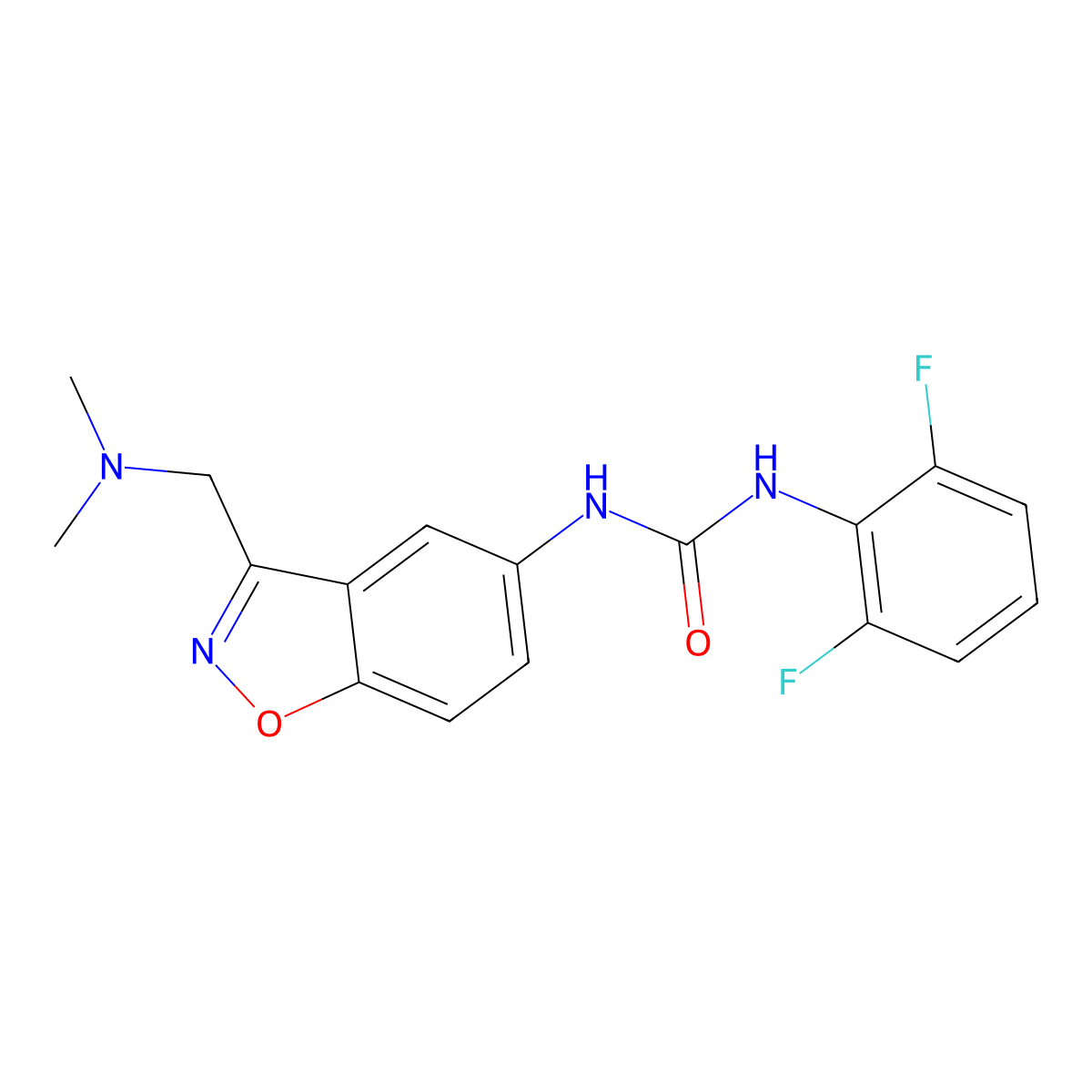1-(2,6-Difluorophenyl)-3-{3-[(dimethylamino)methyl]-1,2-benzoxazol-5-yl}urea molecular structure, CAS 2380042-94-2