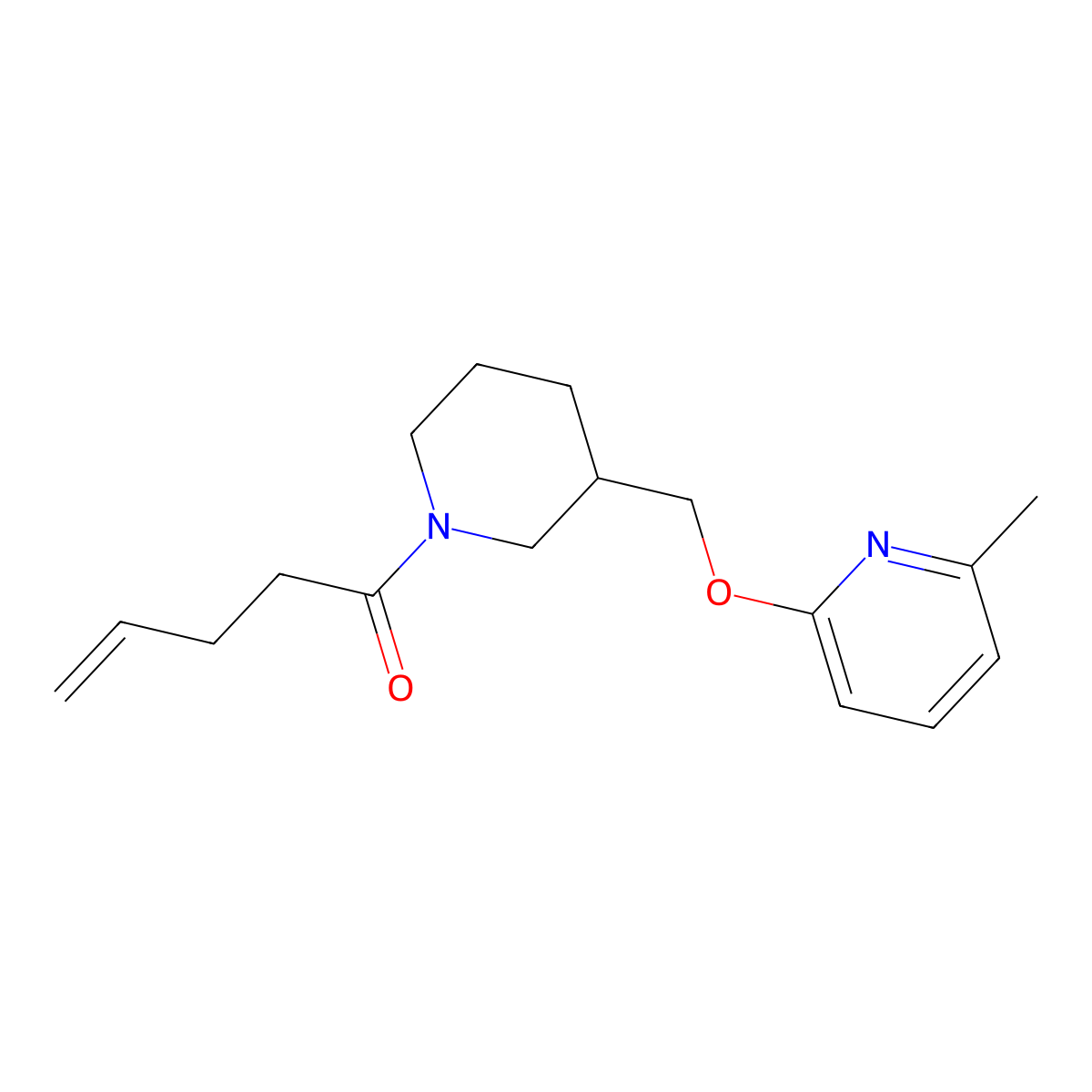 1-(3-{[(6-Methylpyridin-2-yl)oxy]methyl}piperidin-1-yl)pent-4-en-1-one molecular structure, CAS 2380042-95-3