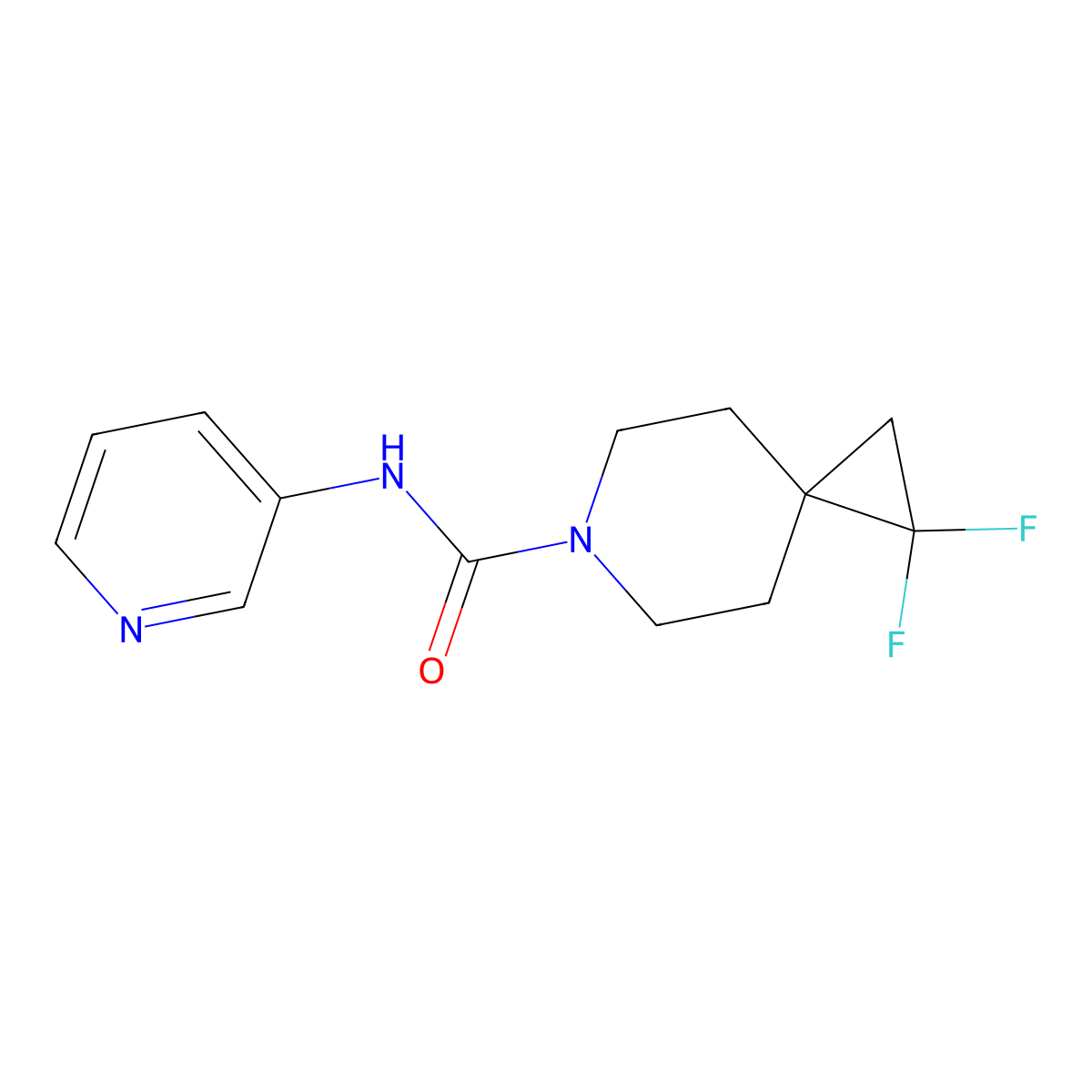 1,1-difluoro-N-(pyridin-3-yl)-6-azaspiro[2.5]octane-6-carboxamide molecular structure, CAS 2380042-96-4