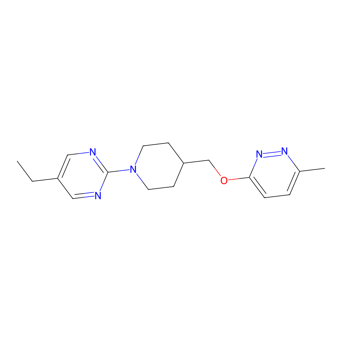 5-Ethyl-2-(4-{[(6-methylpyridazin-3-yl)oxy]methyl}piperidin-1-yl)pyrimidine molecular structure, CAS 2380043-02-5