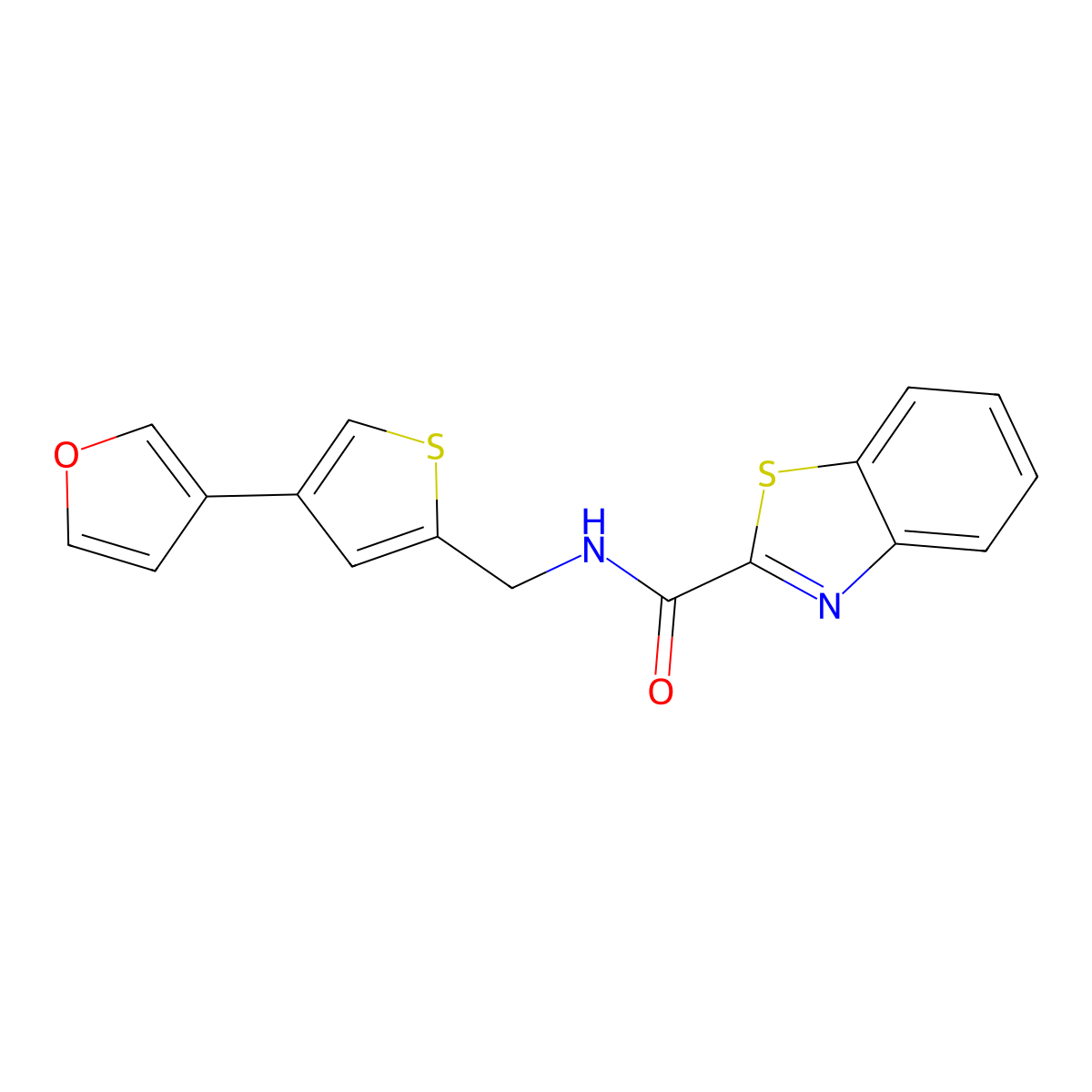 N-{[4-(furan-3-yl)thiophen-2-yl]methyl}-1,3-benzothiazole-2-carboxamide molecular structure, CAS 2380043-18-3