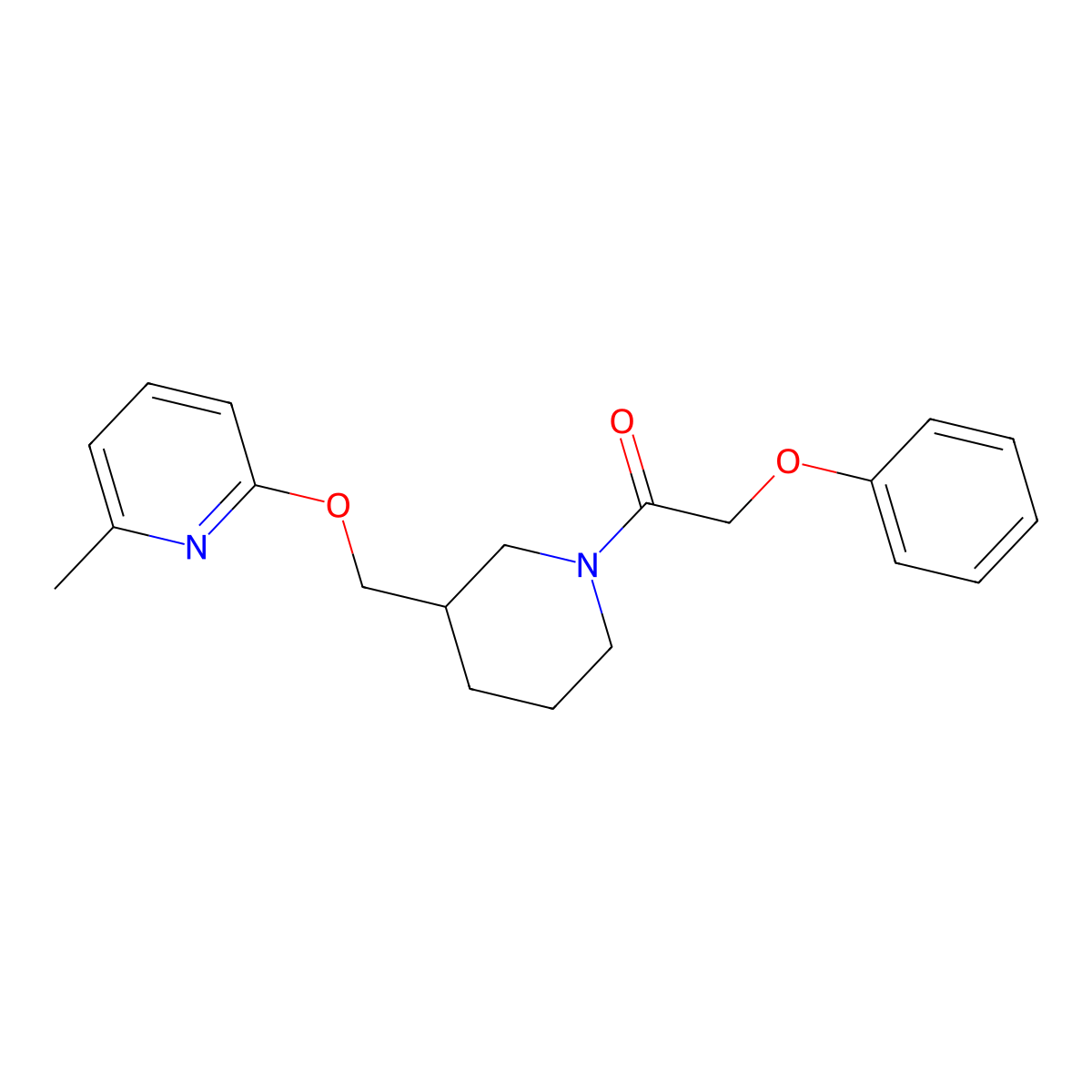 1-(3-{[(6-Methylpyridin-2-yl)oxy]methyl}piperidin-1-yl)-2-phenoxyethan-1-one molecular structure, CAS 2380043-22-9